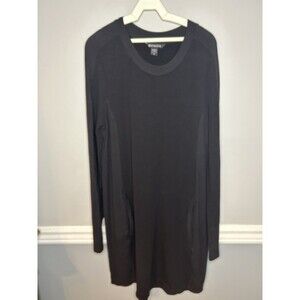 Athleta  Luxe Balance Sweatshirt Dress Athleisure Travel Comfort Soft Med Black